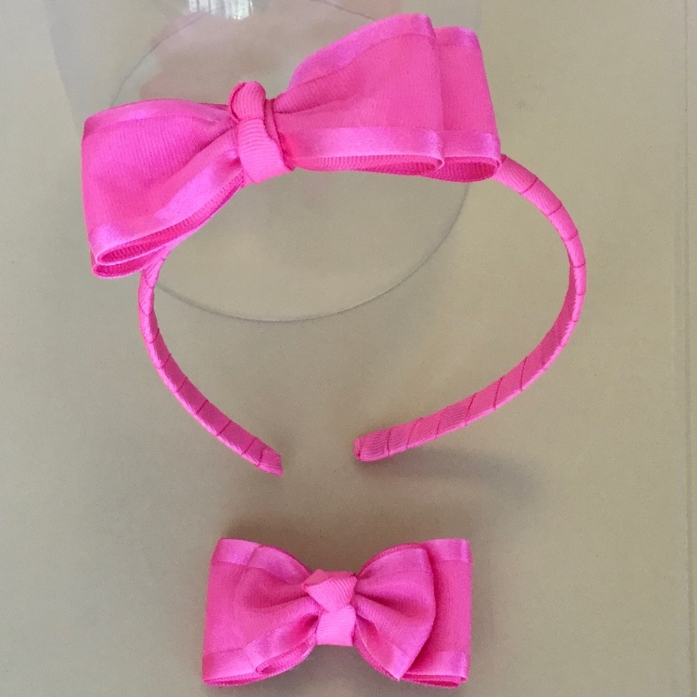 Pink Hair band and Bow Handmade